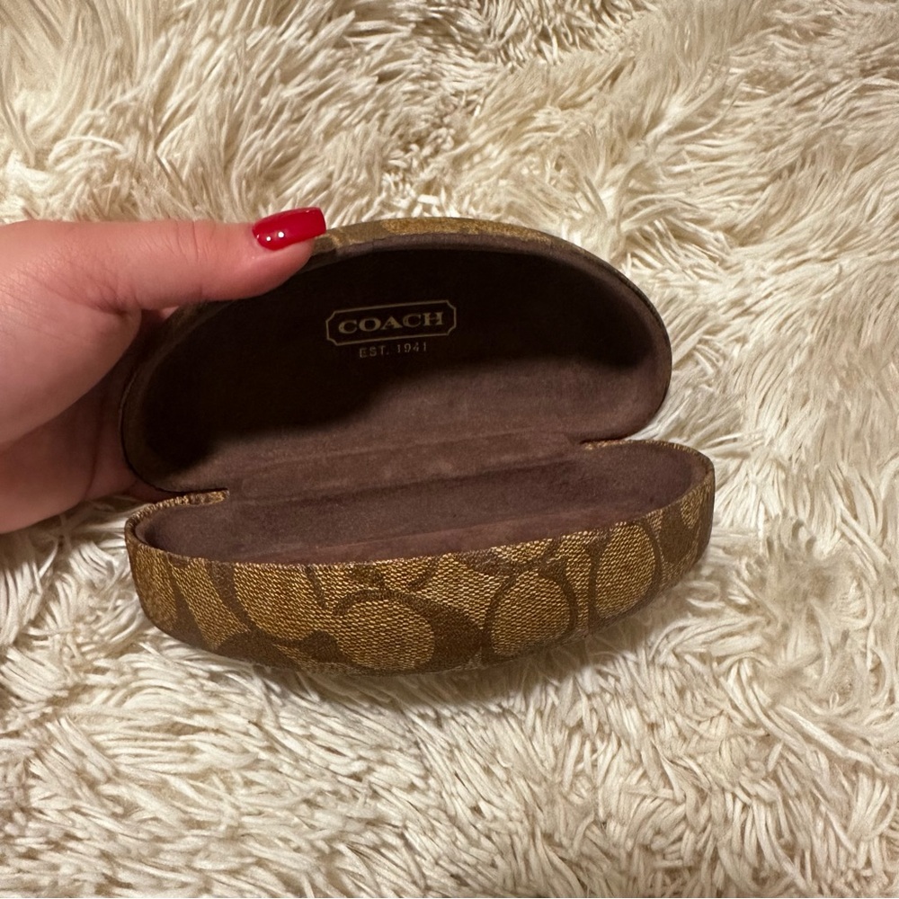 Coach Signature Brown Sunglasses Case - Picture 6 of 11
